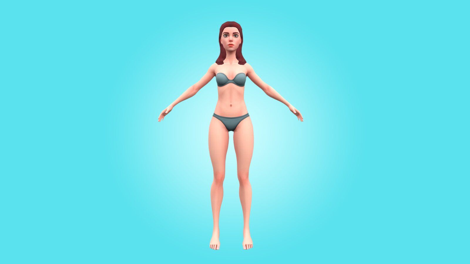FEMALE BASE MESH-ALINE- NEW RIGGED 3D CHARACTER!