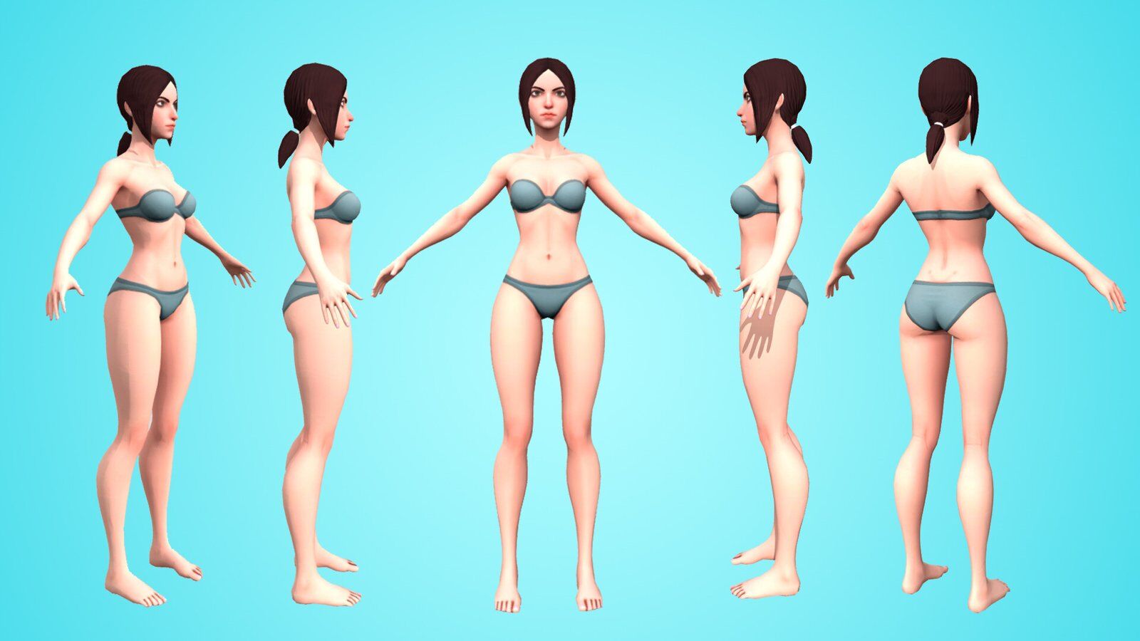 FEMALE BASE MESH-REGINA- INCREDIBLE RIGGED 3D CHARACTER! - Image 2