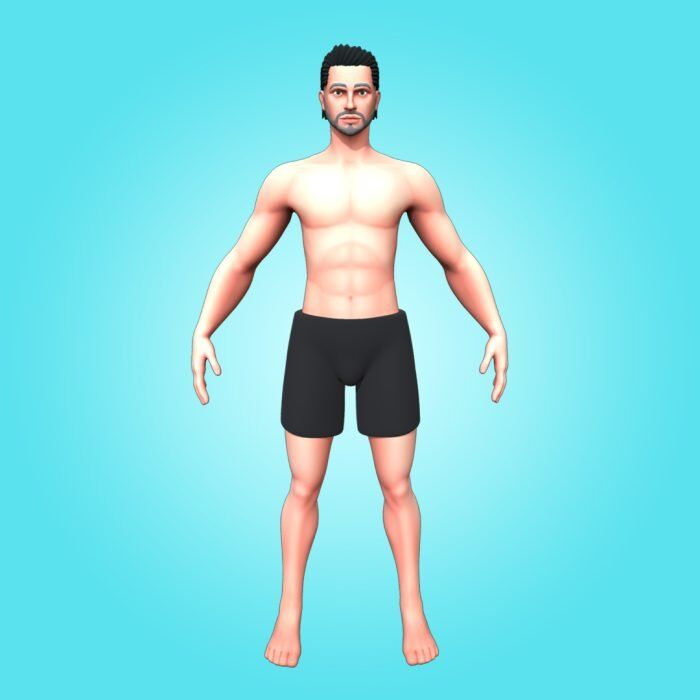 MALE BASE MESH – NIAM – 3D RIGGED CHARACTER