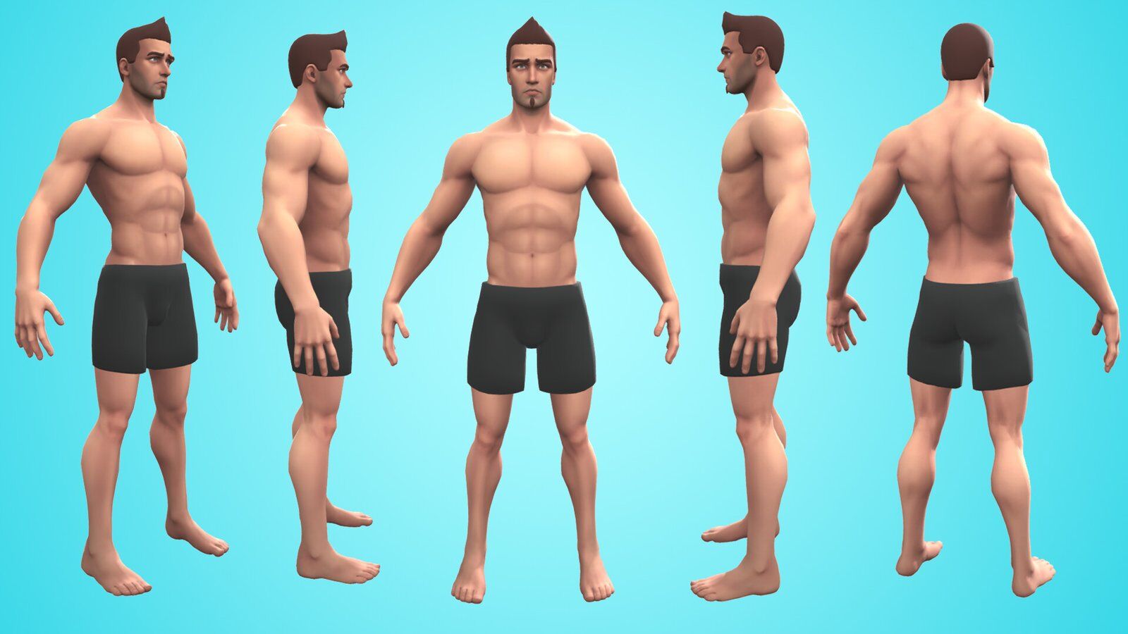 MALE BASE MESH - ANTONIO - AWESOME CARTOON 3D CHARACTER - Image 3