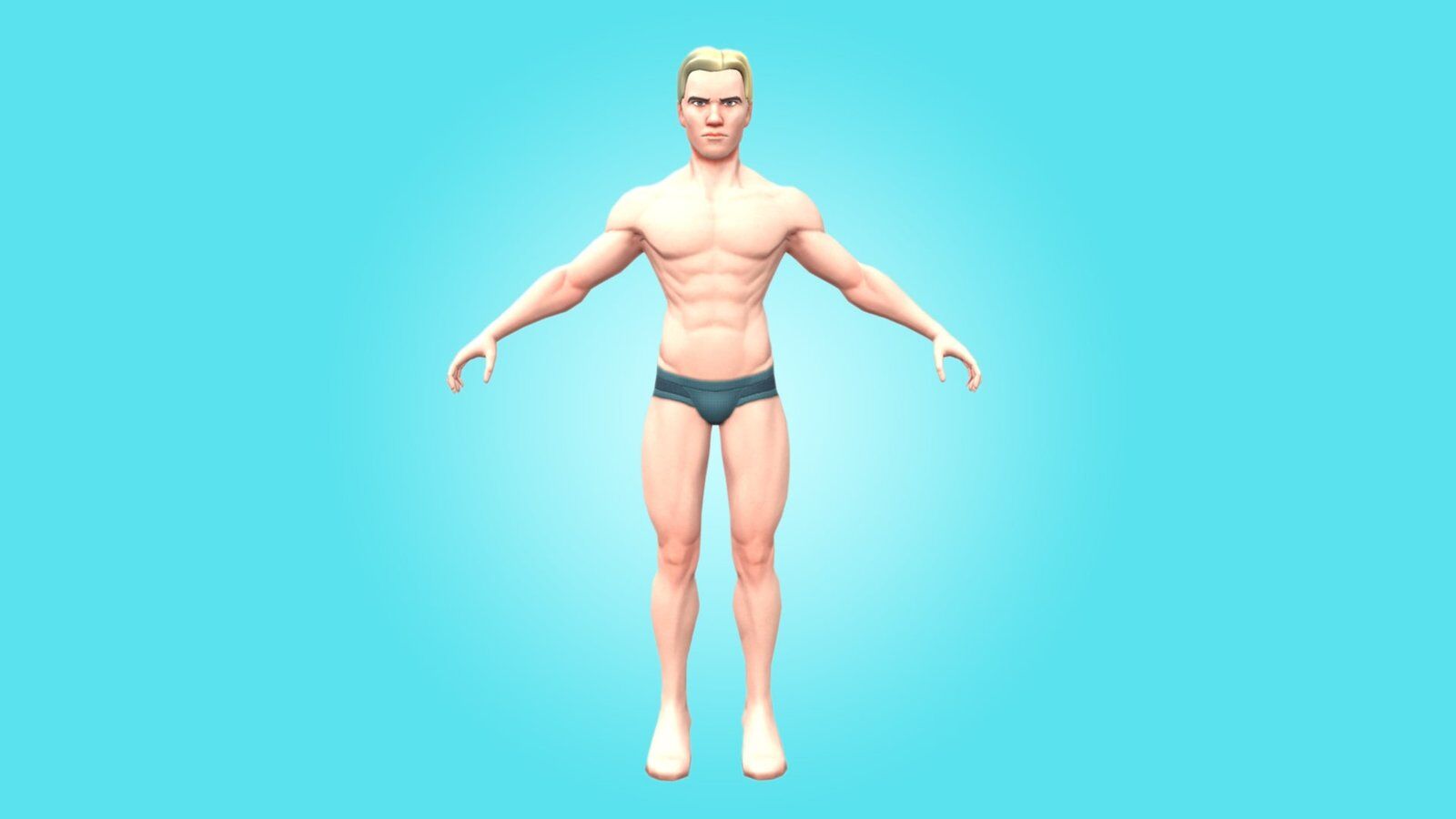 MALE BASE MESH - RICK - AWESOME CARTOON 3D CHARACTER