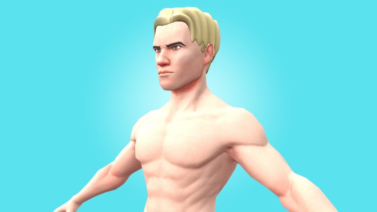 MALE BASE MESH - RICK - AWESOME CARTOON 3D CHARACTER - Image 4