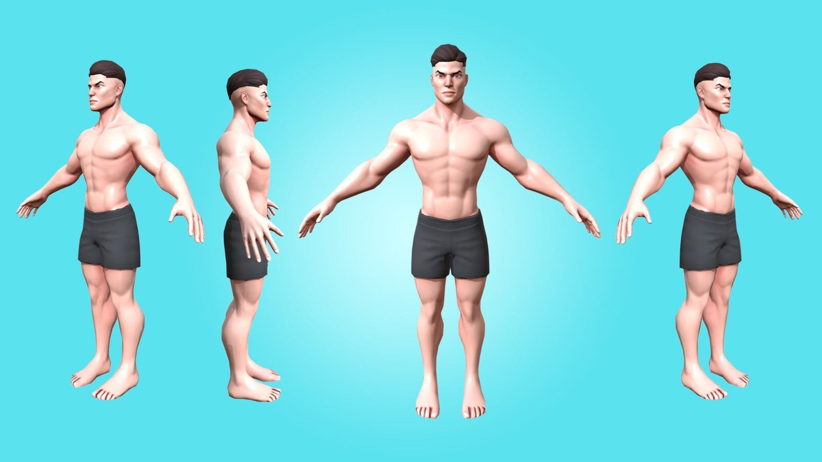MALE BASE MESH - JAKE - AWESOME CARTOON 3D CHARACTER - Image 2