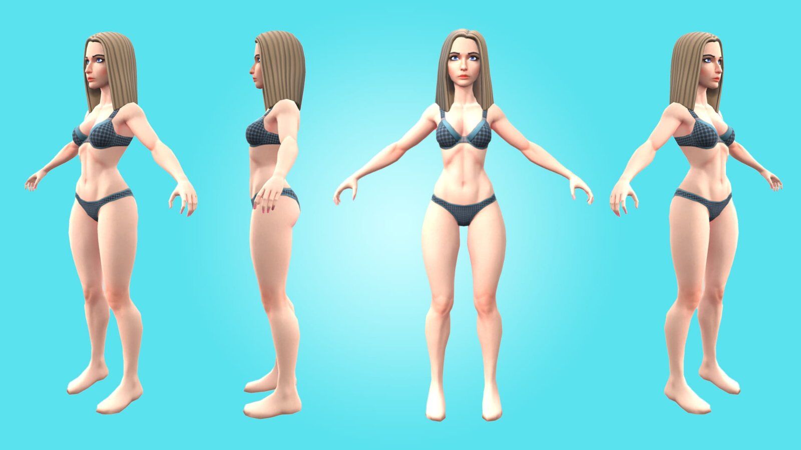 FEMALE BASE MESH NEW - 3D RIGGED CHARACTER - Image 2