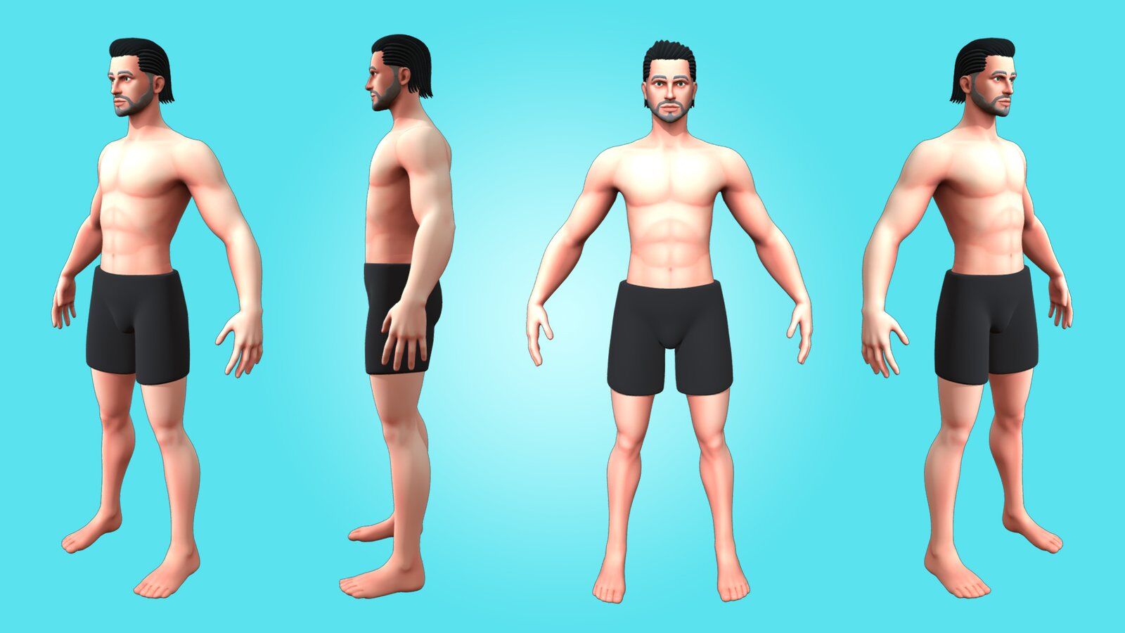 MALE BASE MESH – NIAM – 3D RIGGED CHARACTER - Image 2